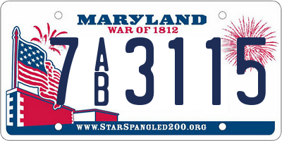 MD license plate 7AB3115