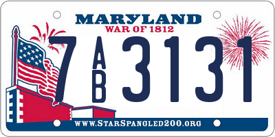 MD license plate 7AB3131