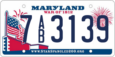 MD license plate 7AB3139