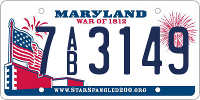 MD license plate 7AB3149