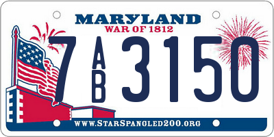 MD license plate 7AB3150