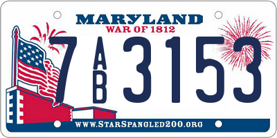 MD license plate 7AB3153