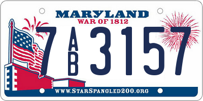 MD license plate 7AB3157