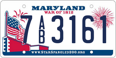 MD license plate 7AB3161