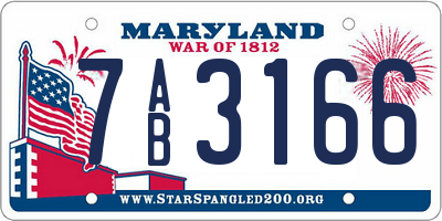 MD license plate 7AB3166