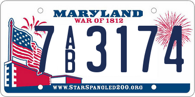 MD license plate 7AB3174