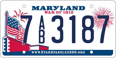MD license plate 7AB3187