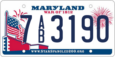 MD license plate 7AB3190