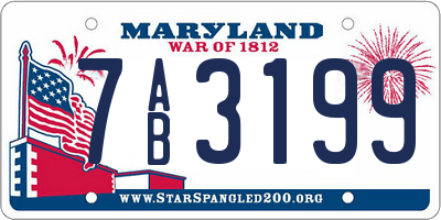 MD license plate 7AB3199