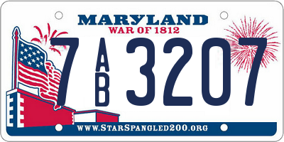 MD license plate 7AB3207