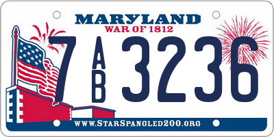 MD license plate 7AB3236