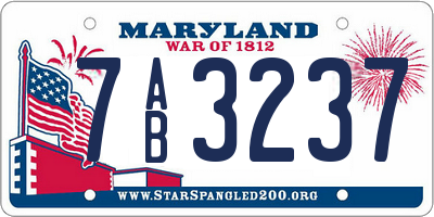 MD license plate 7AB3237
