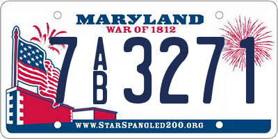 MD license plate 7AB3271