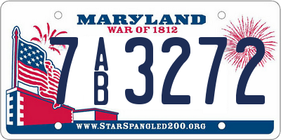 MD license plate 7AB3272