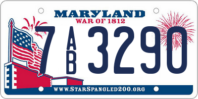MD license plate 7AB3290