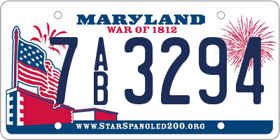 MD license plate 7AB3294