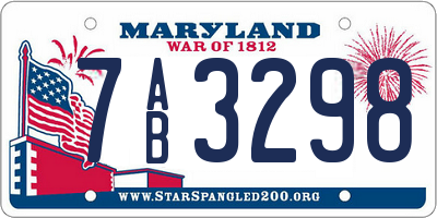 MD license plate 7AB3298