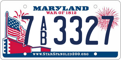 MD license plate 7AB3327
