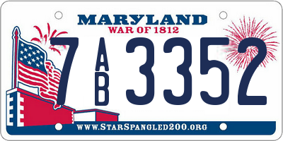 MD license plate 7AB3352