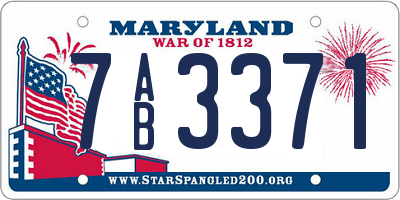 MD license plate 7AB3371