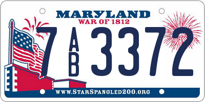 MD license plate 7AB3372