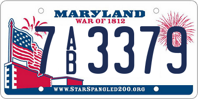 MD license plate 7AB3379