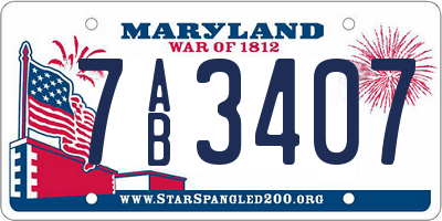 MD license plate 7AB3407