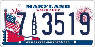 MD license plate 7AB3519