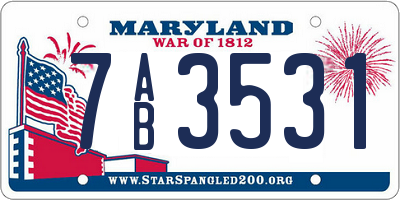 MD license plate 7AB3531