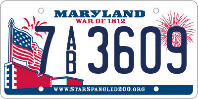 MD license plate 7AB3609