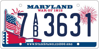 MD license plate 7AB3631
