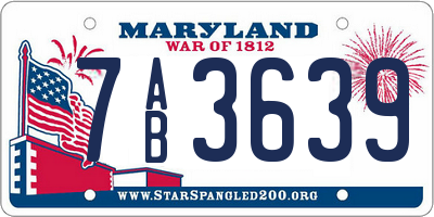 MD license plate 7AB3639
