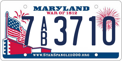 MD license plate 7AB3710