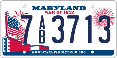 MD license plate 7AB3713