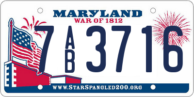 MD license plate 7AB3716