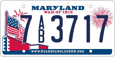 MD license plate 7AB3717