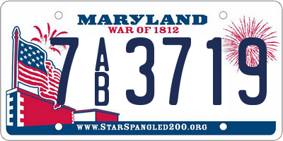 MD license plate 7AB3719