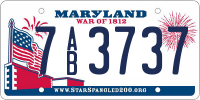 MD license plate 7AB3737