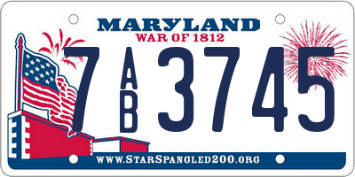 MD license plate 7AB3745
