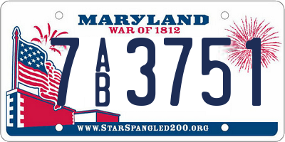 MD license plate 7AB3751
