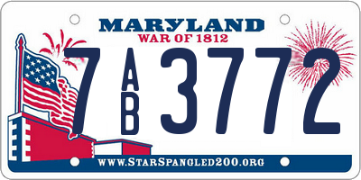 MD license plate 7AB3772