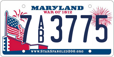 MD license plate 7AB3775