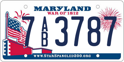 MD license plate 7AB3787