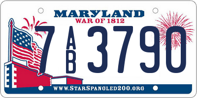 MD license plate 7AB3790