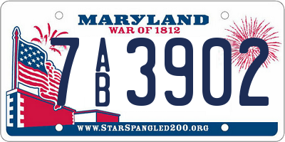 MD license plate 7AB3902