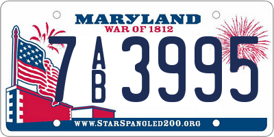 MD license plate 7AB3995