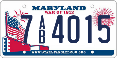 MD license plate 7AB4015