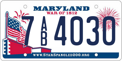 MD license plate 7AB4030