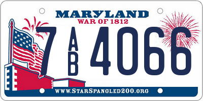 MD license plate 7AB4066