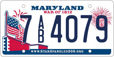 MD license plate 7AB4079